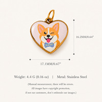 Nouveauté 2026 : Breloques personnalisées DIY en acier inoxydable plaqué or 18K PVD, bijoux fantaisie, pendentifs chiens mignons imprimés pour la création de colliers cadeaux
