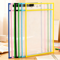 Carpeta de Archivos Transparente de PET con Bolsillo para Marcadores, Carpeta de Aprendizaje Infantil Reutilizable, Organizador de Documentos con Logotipo Personalizado