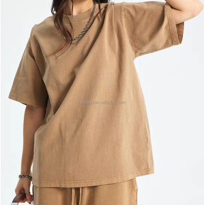 Conjunto de 2 Piezas de Algodón Grueso Lavado Estilo Vintage con Logotipo Personalizado para Hombre, Camiseta Oversize con Hombros Caídos y Pantalones Cortos, Chándal Casual al por Mayor - Product Image 4