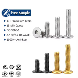 Vis à tête fraisée ultra plates métriques en acier inoxydable zingué M3 à filetage fin, profil bas, tête hexagonale, classe 4.8 6.8 - Product Image 5