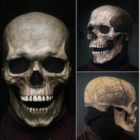 Costume Cosplay Halloween Fournitures Rechargeable Bouche Mobile Zombie Grimace Effrayant Crâne Latex Masque Fête Couvre-chef