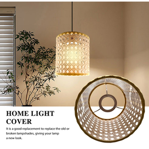 OEM &amp; ODM Customizable Minimalist Modern <strong>Rattan</strong> Lampshade Fabric <strong>Shades</strong> Weave Light Covers for Pendant <strong>Lamp</strong> Decorate - Product Image 3