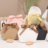 Pochettes de mariage octogonales en papier artisanal de luxe, écologiques, avec impression UV évanescente et ruban, emballage haut de gamme vide