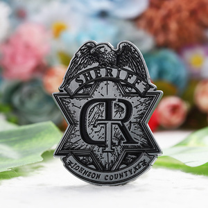 Design personalizzato logo 3D goffrato <span class=keywords><strong>nero</strong></span> in lega di zinco in metallo regalo moneta commemorativa emblema in metallo - Product Image 3