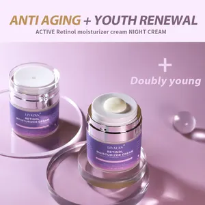 Grosir OEM Vitamin A Krim Wajah Anti Penuaan Kerut Pemutih Siang Malam Asam Hyaluronic Collagen Retinol Cream