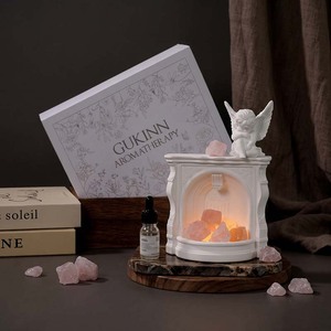 High Quality Fireplace Aromatherapy <b>Gift</b> <b>Set</b> Scented <b>Candle</b> & Fragrance Stone With Ambient Light For Gifting - Product Image 5