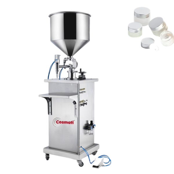 Semi-Automatic Vertical Pneumatic Pedal Single Nozzle Cream Filler Filling Machine