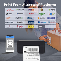 Printer Label Pengiriman Termal Mini Bluetooth 4x6 untuk Bisnis Kecil, Bekerja dengan eBay, Shopify, UPS