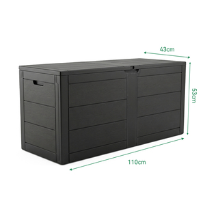 Grand bac de rangement de jardin 250L, boîte en PP résistante aux intempéries avec roues et poignée pour l'organisation des outils et équipements - Product Image 2