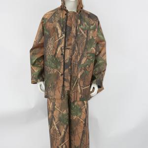 <strong>PVC</strong> <strong>Plus</strong> <strong>Size</strong> Custom Motorcycle and Camouflage Leaves Waterproof Rain Coat Suit - Product Image 1