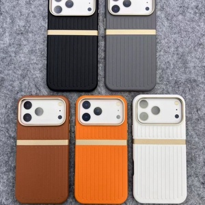 Nueva Funda de Teléfono de Cuero PU con Bloques de Color Estilo Equipaje para iPhone 17 Air, Funda Magnética con Tacto de Piel para iPhone 17 16 15 Pro Max - Product Image 2