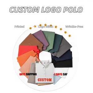 Chemises de golf pour hommes en tricot anti-rides avec design imprimé et broderie - Product Image 3