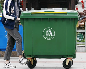 Poubelle à roulettes en plastique de 660 L avec couvercle, fabriquée en Chine, vente en gros, bac de recyclage robuste, chariot à ordures mobile - Product Image 6