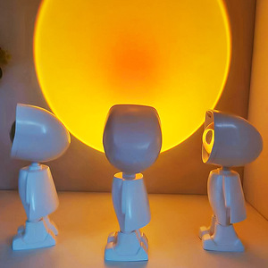 USB充電式LEDロボットサンセットプロジェクターランプ ミニタッチコントロール パーティー リビングルーム 寝室装飾 モダンデザイン ABS - Product Image 2