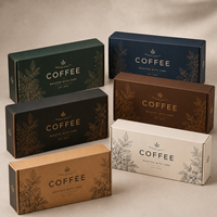 Boîte d'expédition en carton ondulé kraft robuste, écologique et réutilisable, personnalisée pour l'emballage de coffrets cadeaux de café avec insert
