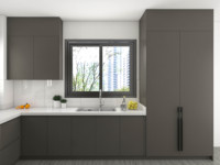 Armoire de cuisine linéaire de style moderne simple et élégant, conception personnalisable pour les maisons modernes