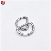 Accessoires de quincaillerie personnalisés : Anneau en D métallique fermé en fil de fer argenté de 15 mm de largeur intérieure pour sangle en nylon