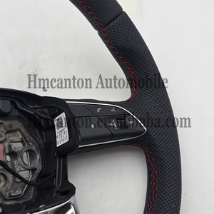 พวงมาลัยรถยนต์แบบมีรูพรุนทำจากหนังสำหรับรถ Audi A3 A4 A5 A8 Q5 Q7 TT B9 - Product Image 5