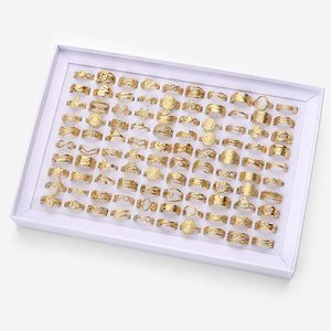 Wholesale Cheap Gold Plated Mixed Women <b>Adjustable</b> <b>Rings</b> Set Wedding Engagement Jewelry Bulk Stainless Steel <b>Rings</b> - Product Image 3