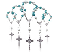Pour femmes chapelet perles collier religieux catholique jésus croix pendentif chapelet Bracelet