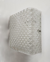 Lampe murale ou de plafond en verre cristal à texture vintage
