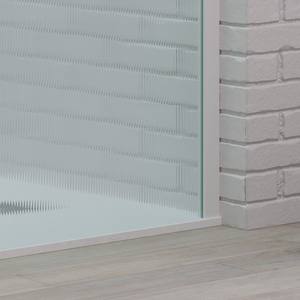 Kamalu KW-100BFL 80cm cabina doccia parete con vetro scanalato e profilo bianco - Product Image 4