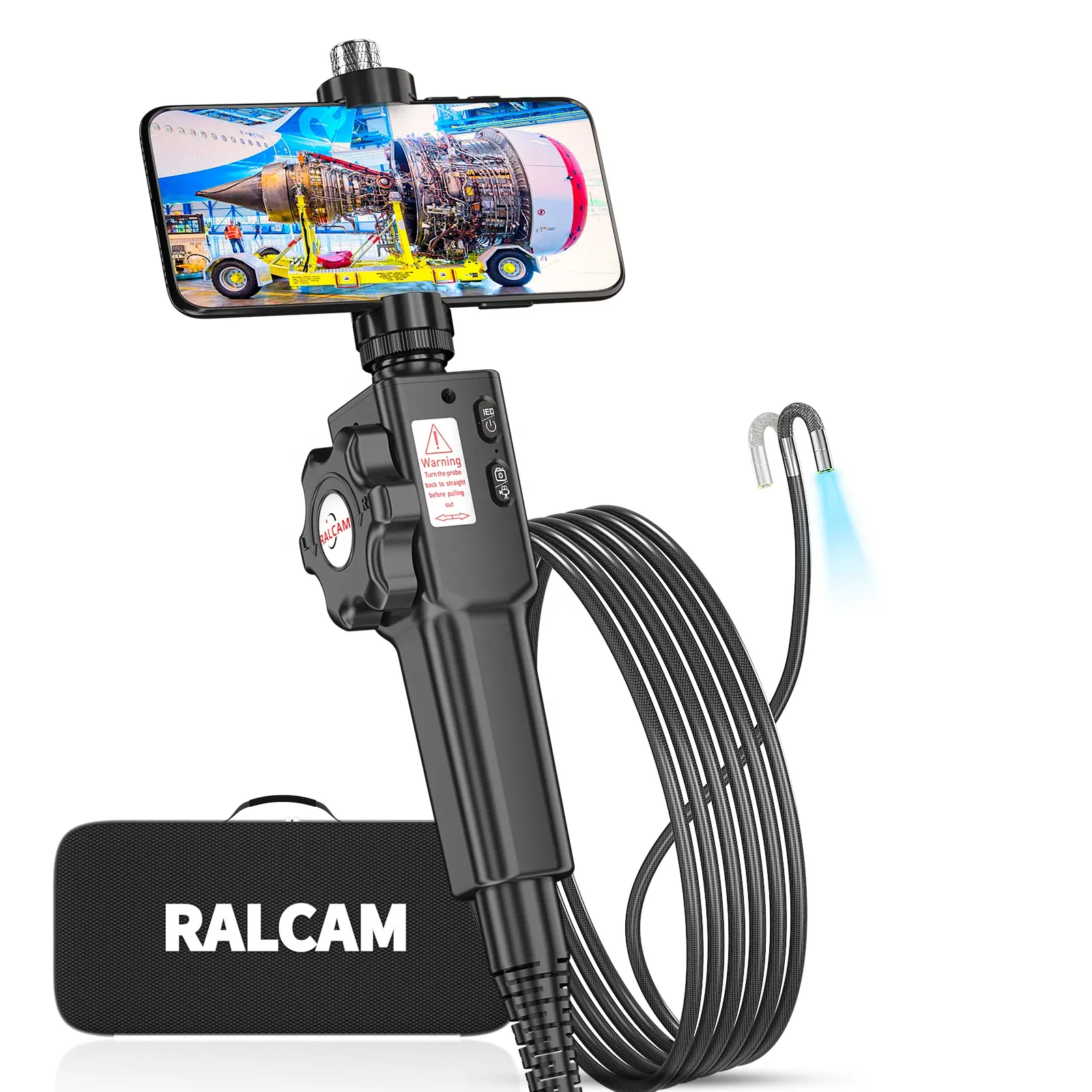 Ralcam, gran oferta mundial, endoscopio Flexible IP67 de 6,2mm, compatible con todos los teléfonos móviles, boroscopio articulado para inspección