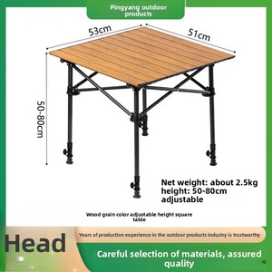 <span class=keywords><strong>Mesa</strong></span> Plegable Metálica para Exteriores, Camping, Picnic, Venta Ambulante, Transmisión en Vivo, Mahjong, Altura Ajustable, Amplia, para Apartamentos de Alquiler - Product Image 2