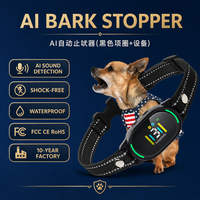 Collier anti-aboiement IA en gros, détecteur intelligent d'aboiements, sans choc, OEM ODM, logo personnalisé, directement de l'usine