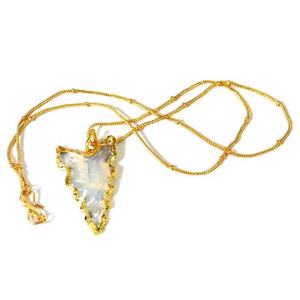 Fabricant et fournisseur de colliers à pointe de flèche en verre blanc électroplaqué - Product Image 1