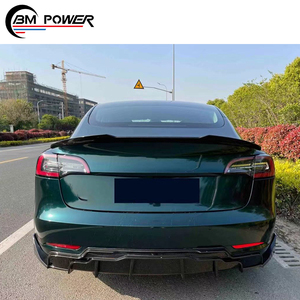 TSL Model3, faldón lateral de labio delantero negro brillante, conjunto de alerón difusor trasero, piezas de coche de estilo aerodinámico rápido, nueva condición - Product Image 2