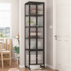 Buffet moderne en verre, meuble pour machine à laver, armoire à vin murale mobile pour salon, rangement et présentation - Product Image 1