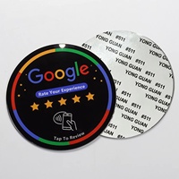 Carte NFC en acrylique de 8 cm prête à être expédiée, avec puce 213, autocollant NFC, étiquette ronde en PVC, carte NFC pour les commentaires Google