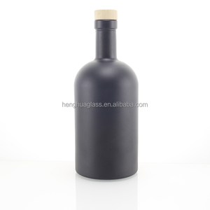 Matte Đen 375Ml 500Ml 750Ml 1000Ml <span class=keywords><strong>1</strong></span> Lít Glass Rượu Chai Cho Tinh Thần Gin Thủy Tinh Rỗng Chai Dầu Ô Liu Với Nút Chai Cap - Product Image 6
