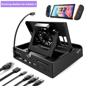 Có thể gập lại Docking Station với Fan 3 cổng <span class=keywords><strong>USB</strong></span> Dock trạm 4K 60Hz pd100w Gigabit ethernet cho Nintendo chuyển đổi <span class=keywords><strong>2</strong></span> phụ kiện - Product Image 1