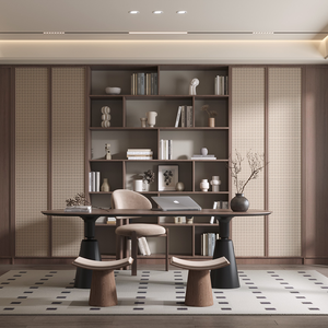 Cao cấp retro Mở Kệ sách với lưu trữ lớn thanh lịch tối gỗ kết thúc hạt cho phòng nghiên cứu - Product Image 3