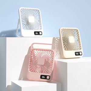 Nuevo diseño único Ajuste de ángulo de 180 grados Ventilador de mesa portátil de bajo ruido Ventilador de escritorio recargable para el hogar con pantalla digital - Product Image 1