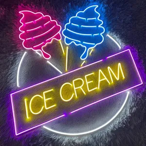 कस्टम आइसक्रीम नियॉन साइन रेस्तरां एलईडी लाइट सजावट कैफे शॉप कैफेटेरिया मिठाई प्रवेश द्वार सजावट रसोई के लिए सर्वश्रेष्ठ उपहार
