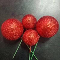 Lot de 20 boules en mousse scintillantes de 2-4 cm pour décorations de gâteaux de Noël, de mariages et d'anniversaires
