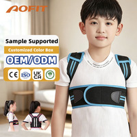 Correcteur de posture professionnel Aofit réglable en polyester pour enfants, respirant, portable, soutien des épaules pour l'école et la position assise