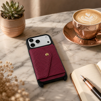 Étui de téléphone en cuir véritable avec cordon tour de cou mains libres, étui portefeuille avec fermoir doré, protection intégrale pour iPhone 18 Pro Max Duo