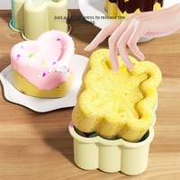 Nouveau moule à gâteau en silicone noir, motif rainures, fleurs et cœurs, résistant à la chaleur, pour desserts et pâtisseries, idéal pour l'export.