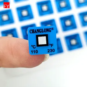 Pegatina adhesiva personalizada de fábrica, pegatina de cambio de color de alta temperatura, indicador de temperatura