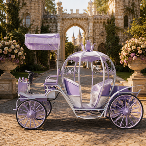 Chariot Électrique Rose en Forme de Citrouille pour Adultes, Carrosse de Princesse Premium pour Fêtes Thème <span class=keywords><strong>Barbie</strong></span>, Fêtes d'Été pour Filles et Camps d'Été - Product Image 3