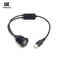 Panel Dashboard Mobil Kustom dengan Kabel Data Pengisian Daya Tahan Air Dual USB 2.0 Male Female Braid untuk Scanner Komputer