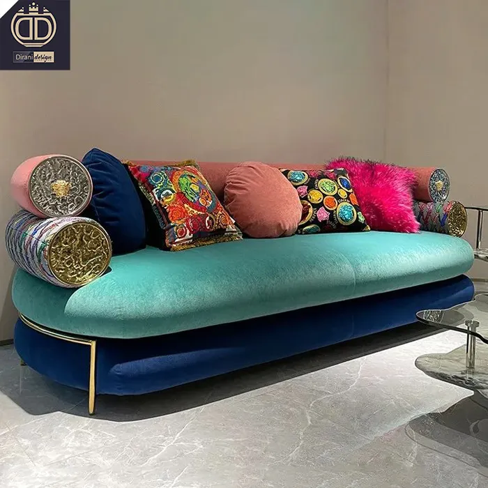 Çok renkli kanepe moderne lux mobilya kanepe seti de lux oturma odası luxe kanepe