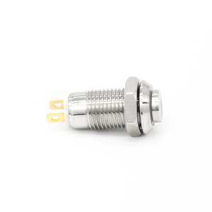 HUSA tombol tekan logam antiair kecil, saklar kepala tinggi 8mm 1tanpa kunci sendiri 2Pin 220V 1A - Product Image 3