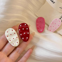 Pince à cheveux coréenne tendance, jolie pince à cheveux à pois, pince latérale, pinces bec de canard en plastique, pince à frange mignonne, accessoires capillaires pour filles