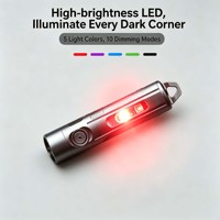 Mini lampe torche EDC en alliage de titane, rechargeable par Type-C, lumière puissante, portable, lampe porte-clés
