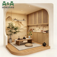 Buffet de style chinois moderne SLS, en MDF écologique, meuble de rangement oriental de luxe, design modulaire, durable et respectueux de l'environnement